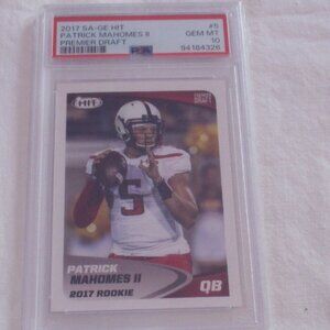 2017 SA-GE HIT PATRICK MAHOMES II PREMIER DRAFT #5 PSA 10